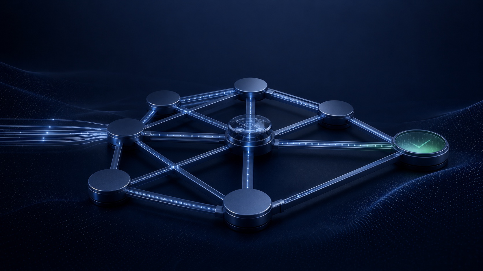 Ordered data streams pass through transparent control boundaries into a clearly bounded data field