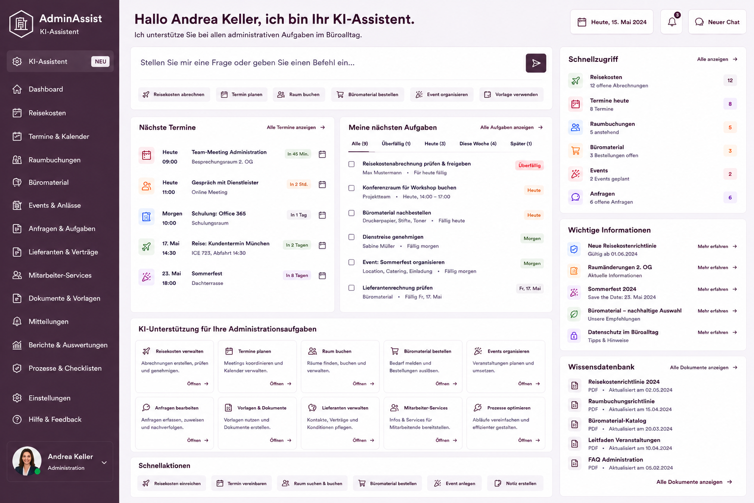 KI-Assistent für Administration und Backoffice