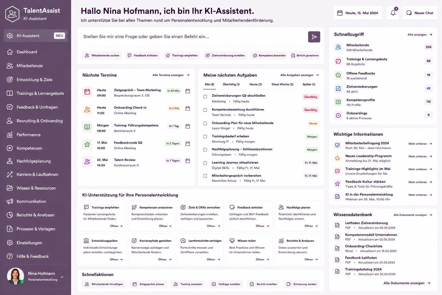 KI-Assistent für das Personalwesen im Einsatz bei einer HR-Mitarbeiterin