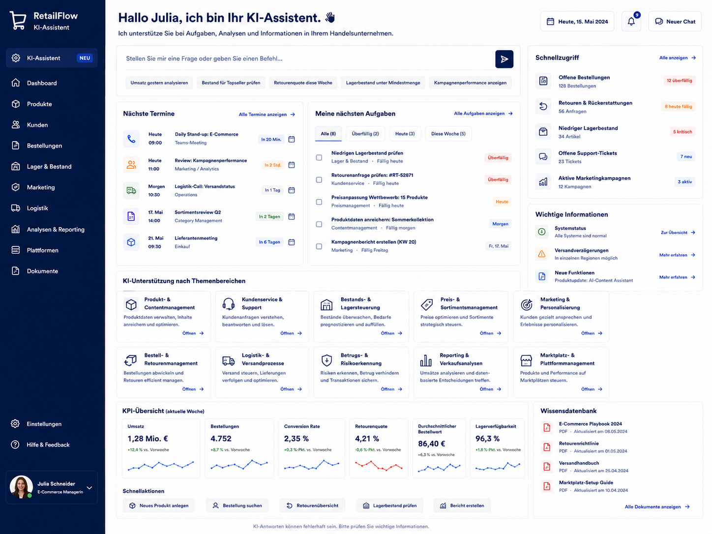 KI-Assistent für Handel und E-Commerce
