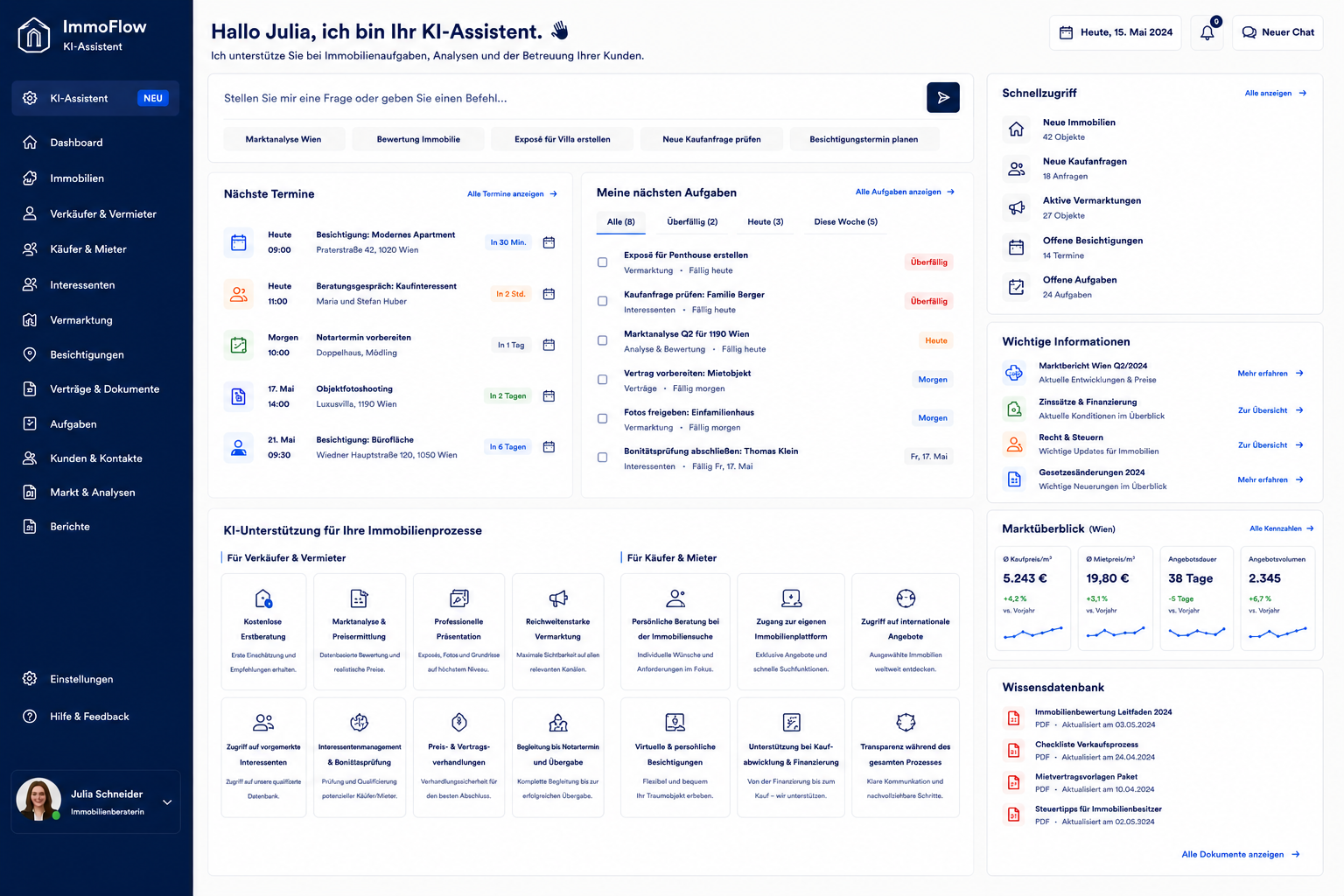 KI-Assistent für die Immobilienwirtschaft – Objekt-, Mieter- und Vertragsfragen