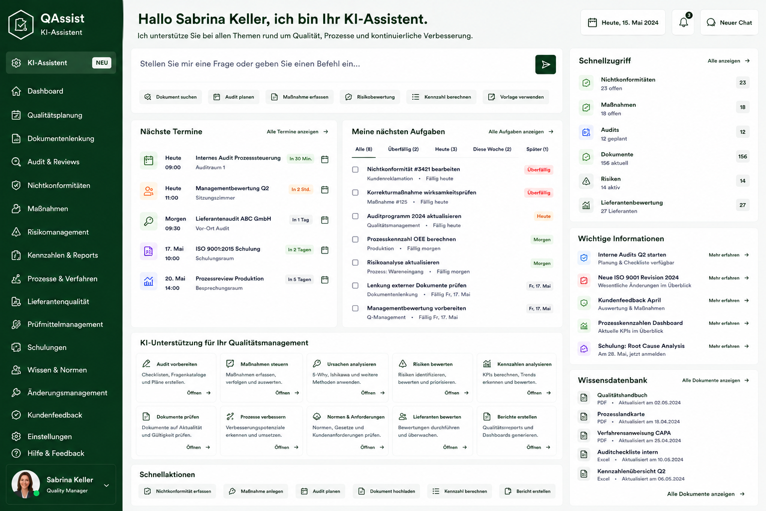 KI-Assistent für Qualitätsmanagement