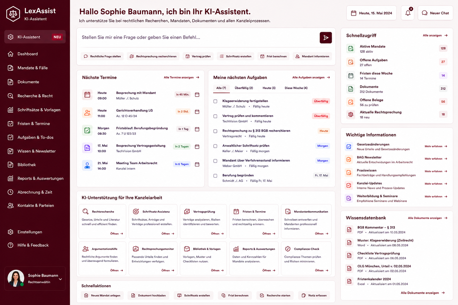 KI-Assistent für Rechtsanwaltskanzleien