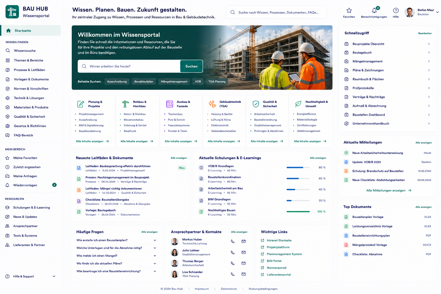 KI-Wissensmanagement-Plattform für Bau und Gebäudetechnik