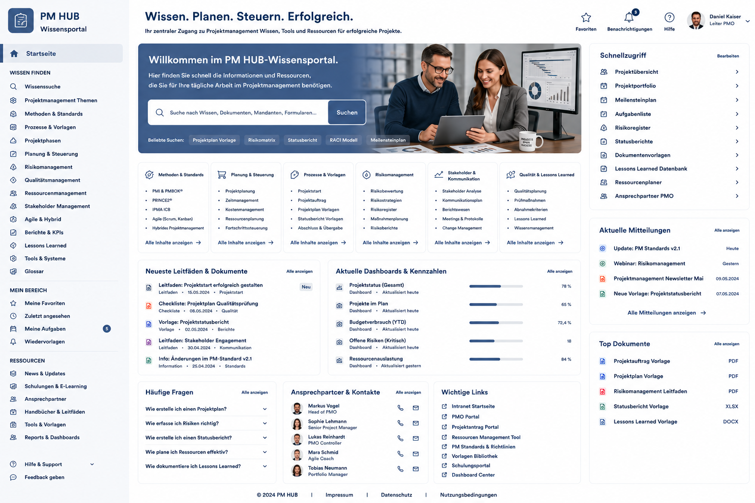 KI-Wissensmanagement-Plattform für Projektmanagement