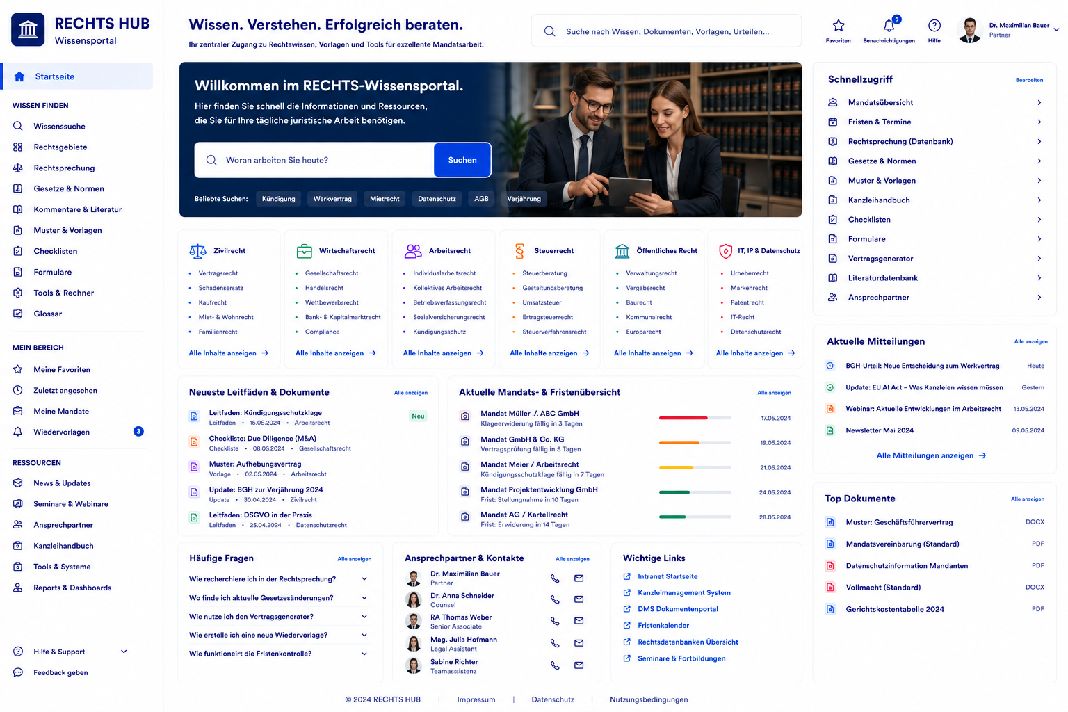 KI-Wissensmanagement-Plattform für Rechtsanwaltskanzleien