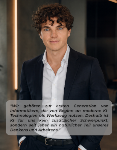 Portrait von Fabian Wiesinger mit Zitat